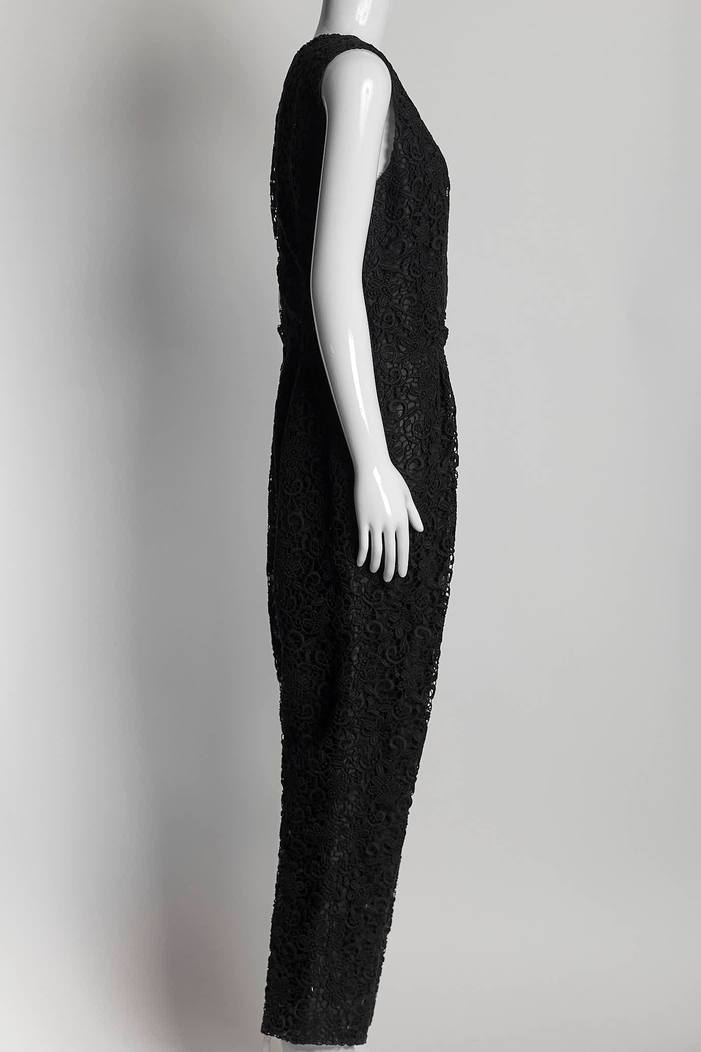 Giambattista Valli Blac Lace SLeeveless Jumpsuit 46