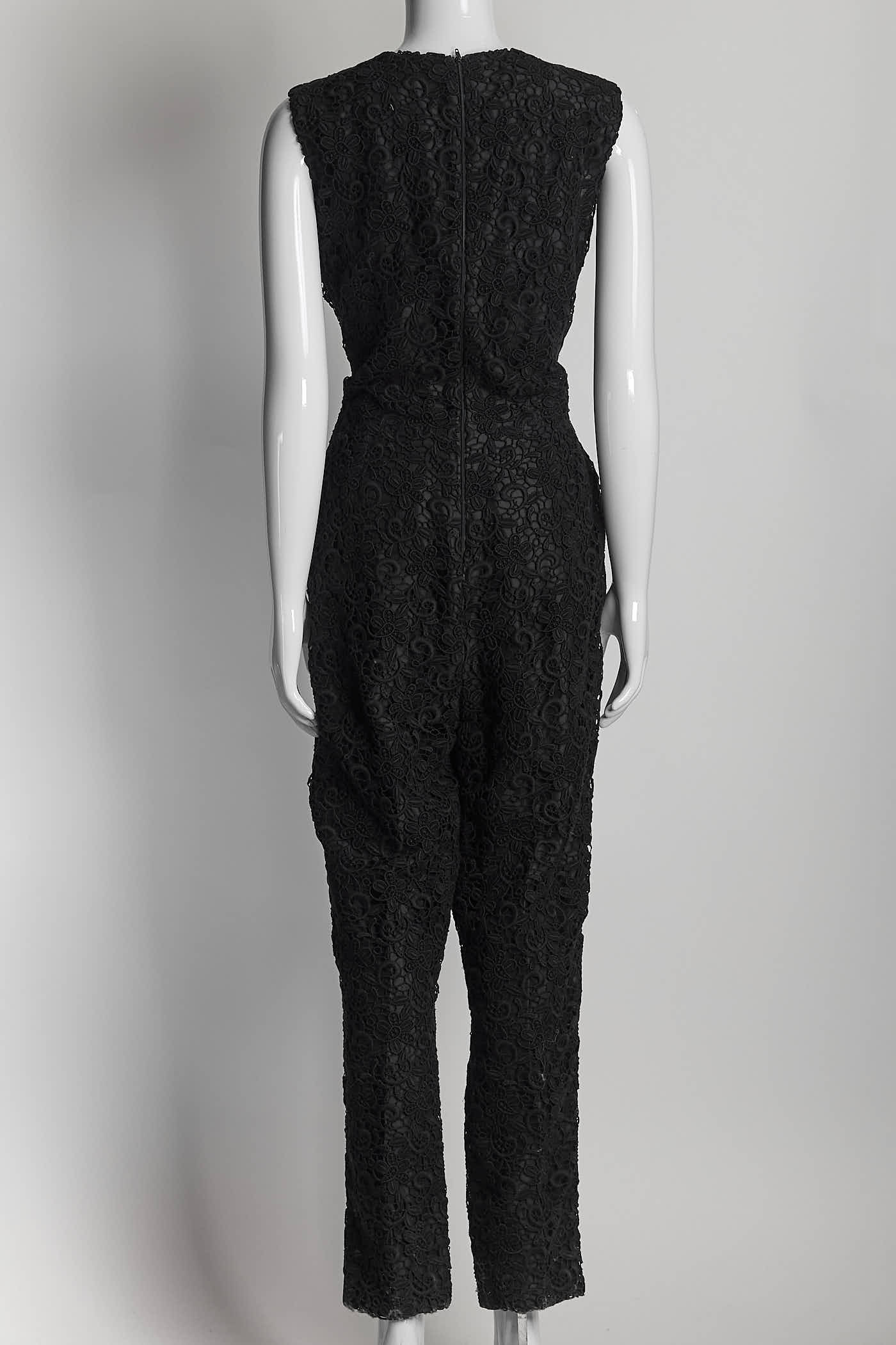 Giambattista Valli Blac Lace SLeeveless Jumpsuit 46