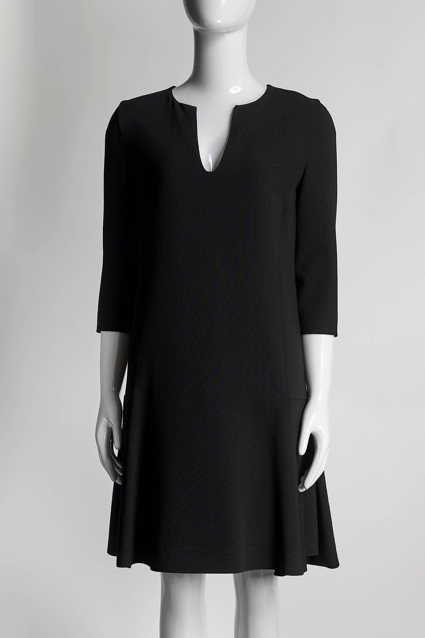 Giambattista Valli Black Flared Sleeve Dress 40