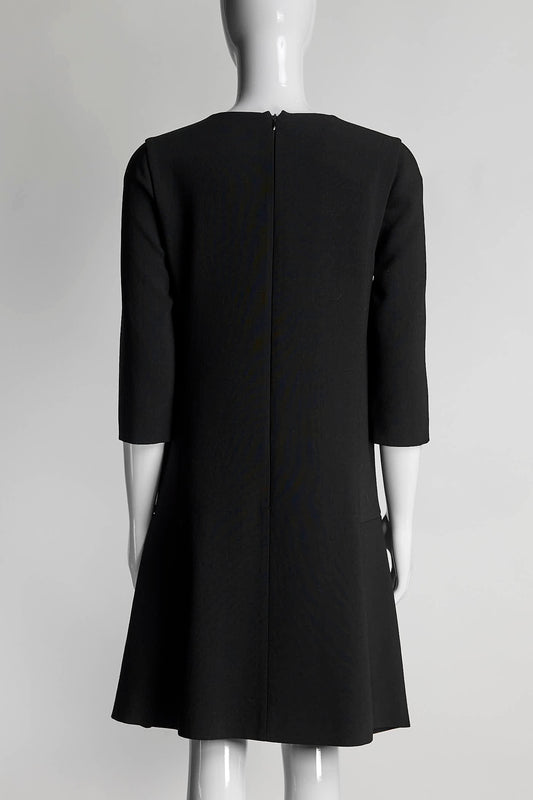 Giambattista Valli Black Flared Sleeve Dress 40