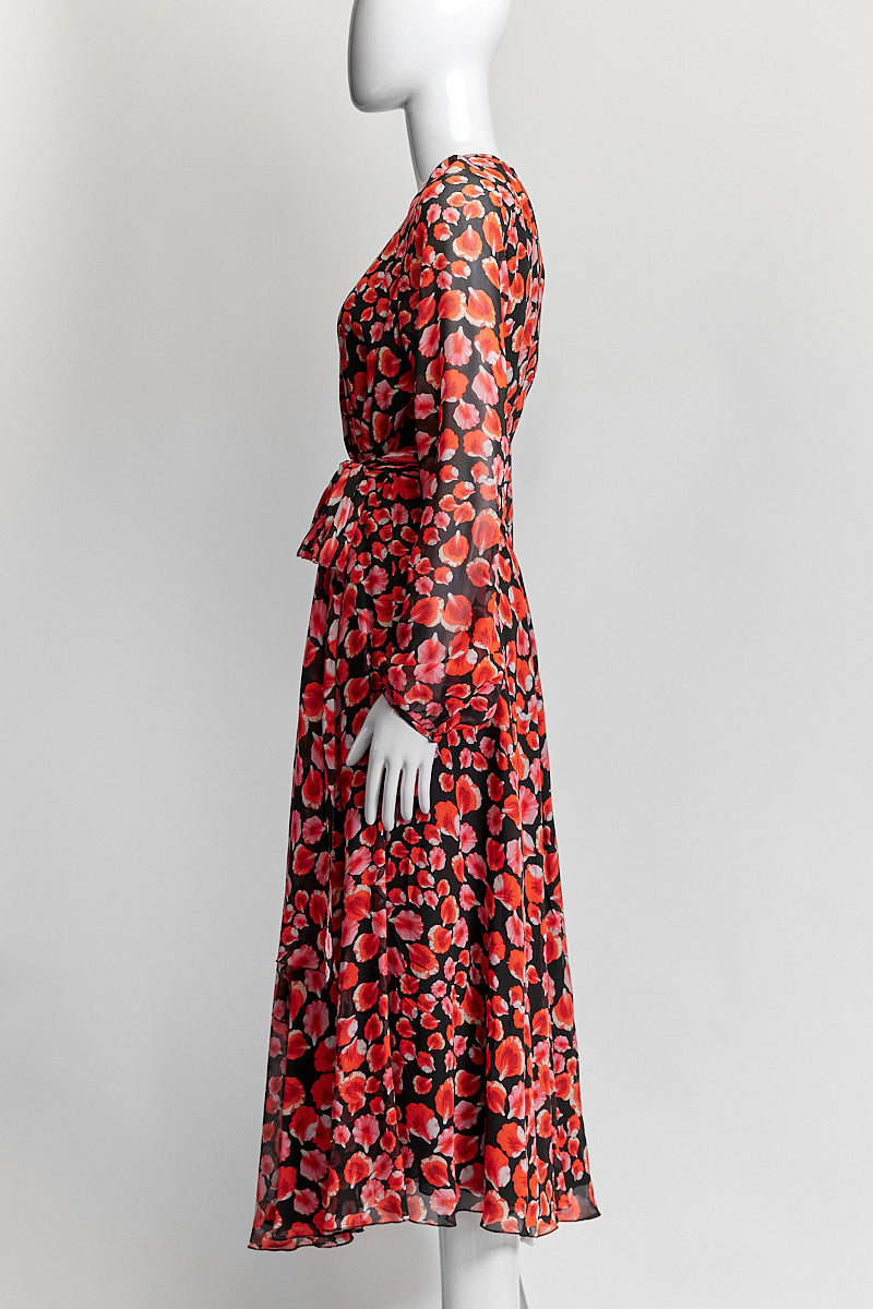 Giambattista Valli Black/Red Floral Dress IT 42