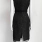 Giambattista Valli Black V-Neck Sequin with Bow Belt  Sleeveless Dress