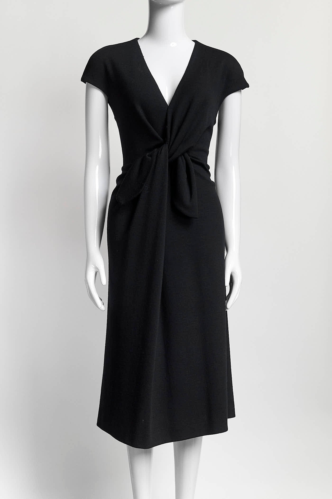 Giambattista Valli Black Wool Dress 44