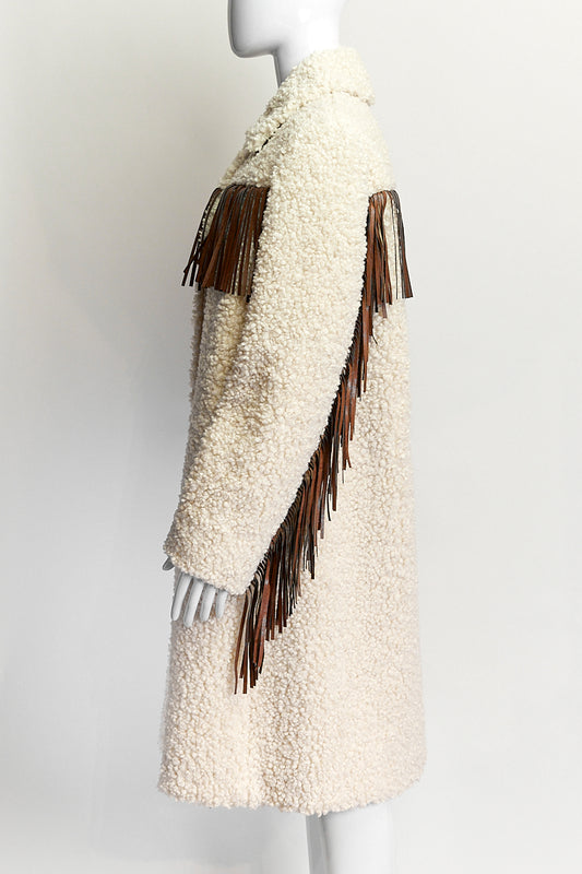 Giambattista Valli Shearling Coat with Fringe IT 42