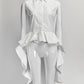 Giambattista Valli White Peplum Sleeveless Blouse XS