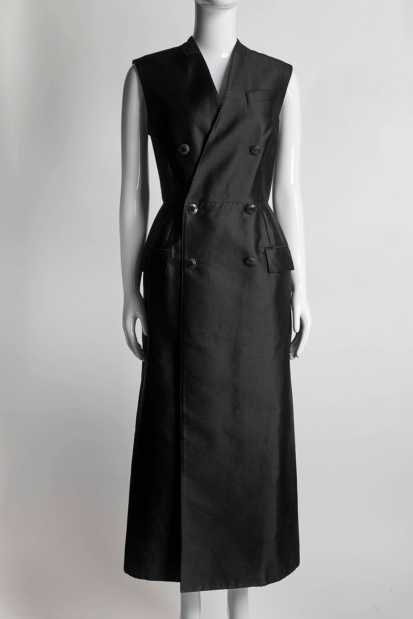 Givenchy Black Double Breasted Vest Dress 38