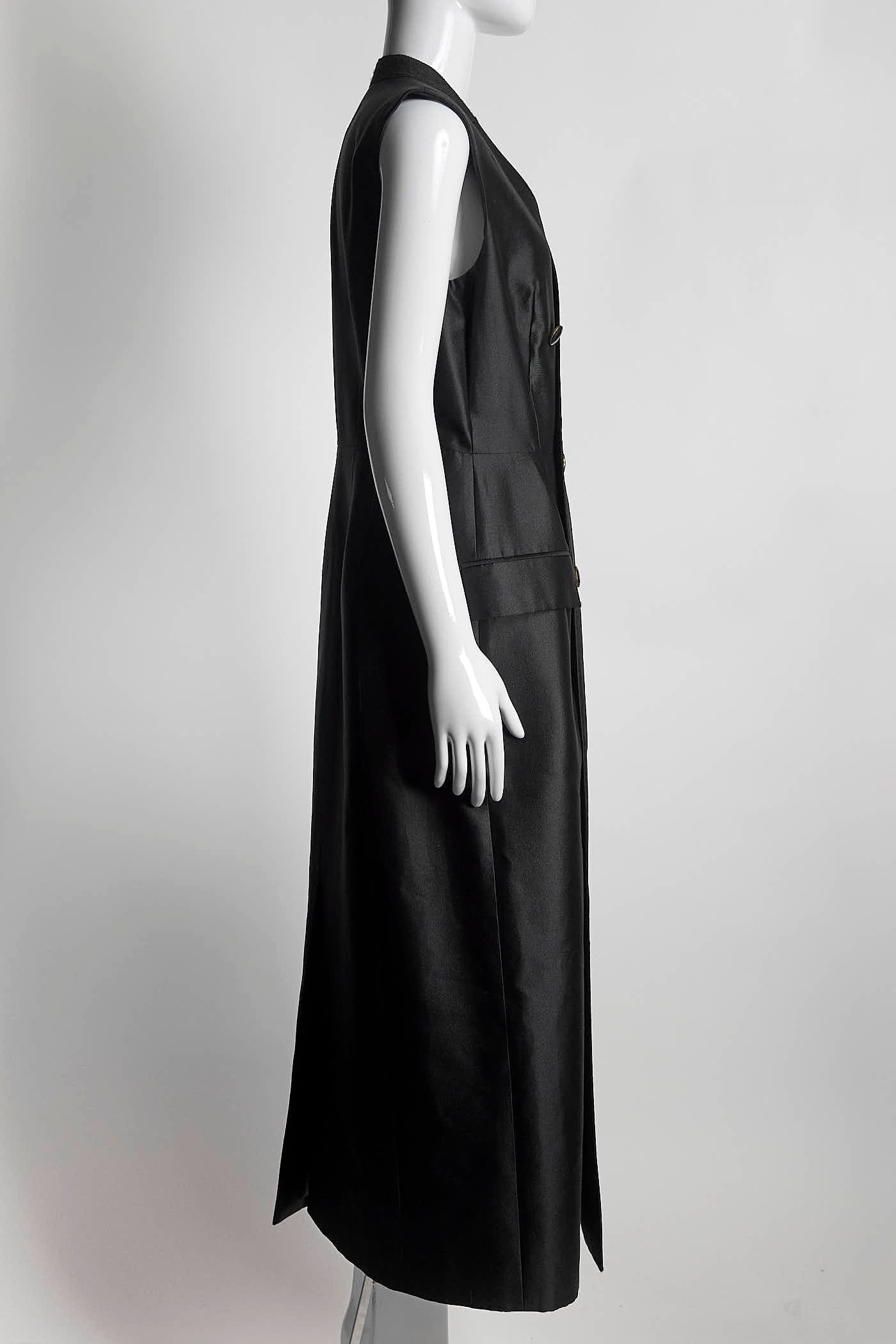 Givenchy Black Double Breasted Vest Dress 38