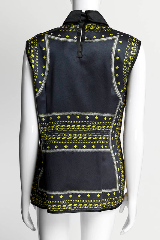 Givenchy Black/Purple Abstract Printed Blouse 44