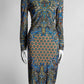 Givenchy Blue Paisley Print Jersey Dress 40