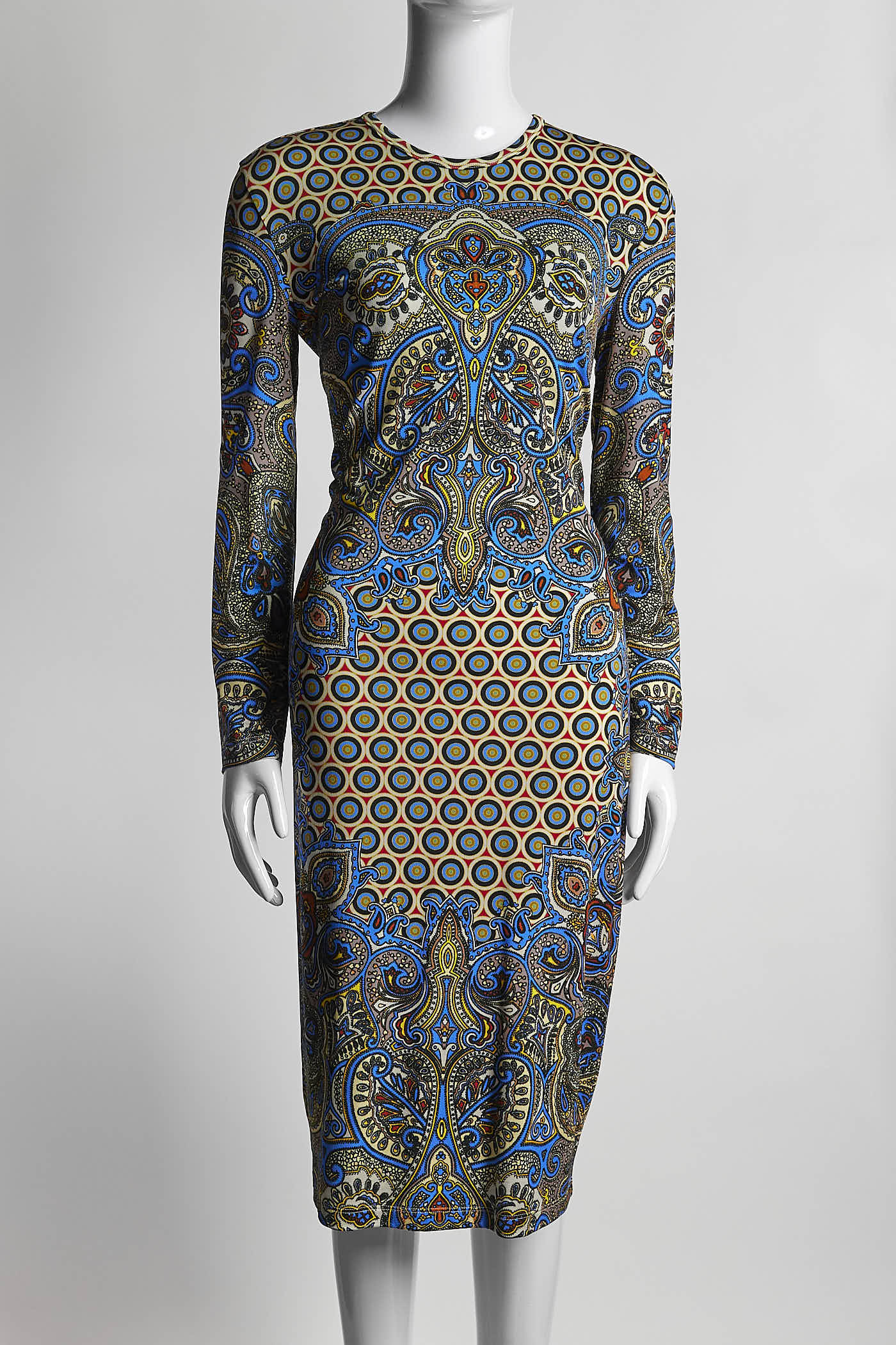 Givenchy Blue Paisley Print Jersey Dress 40