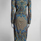 Givenchy Blue Paisley Print Jersey Dress 40