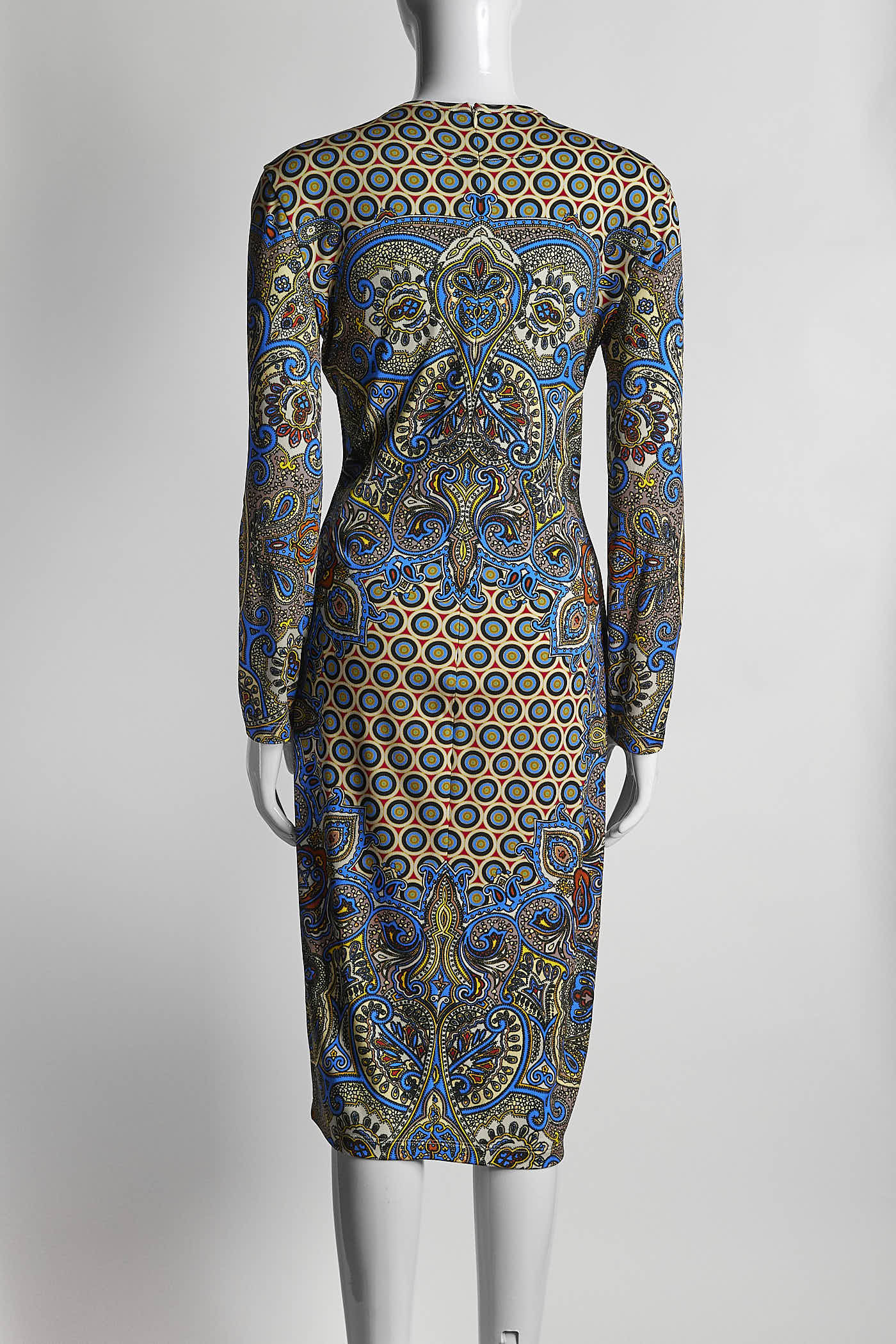 Givenchy Blue Paisley Print Jersey Dress 40