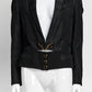 Gucci Black Cropped Blazer with Gold Hardware 40