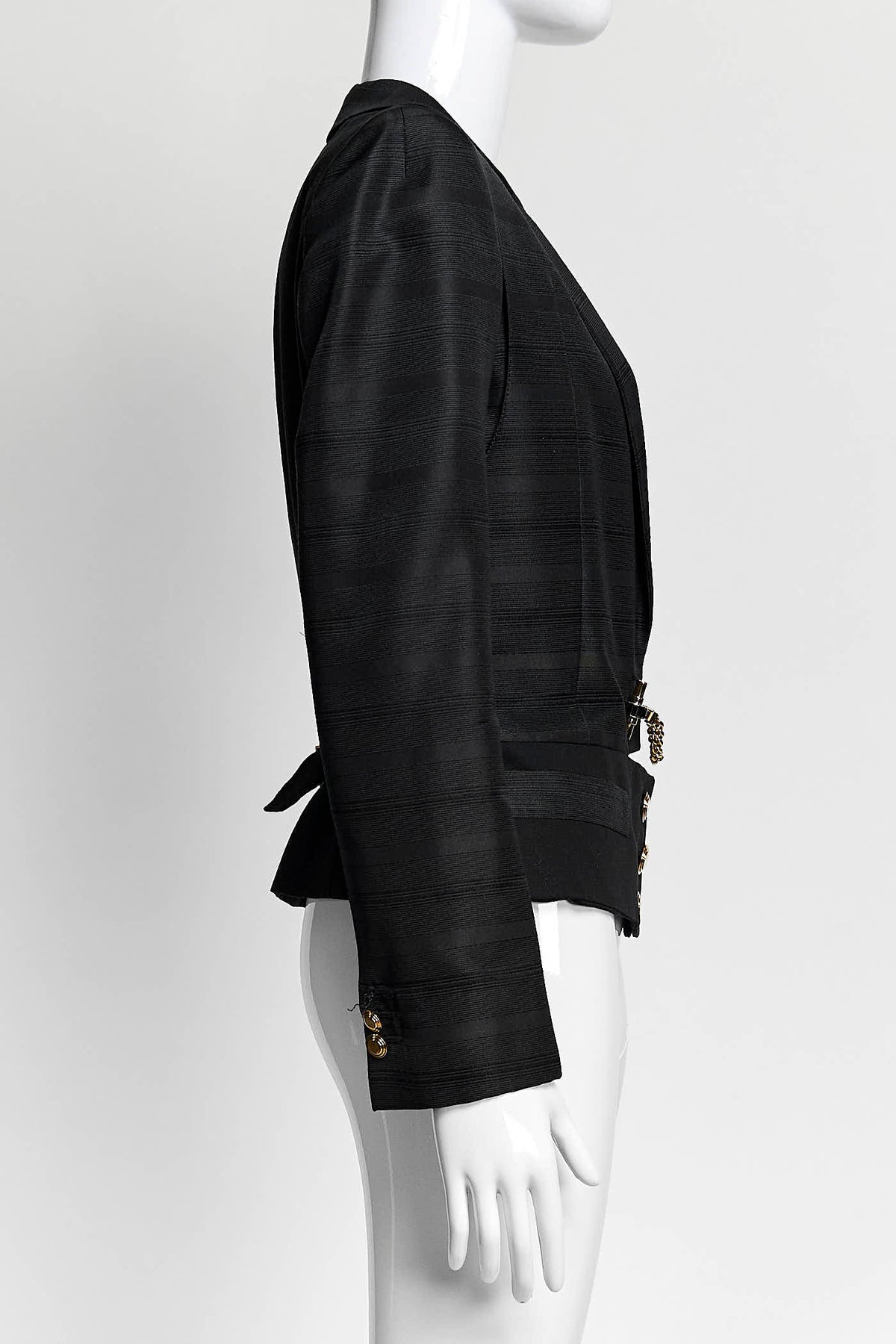 Gucci Black Cropped Blazer with Gold Hardware 40