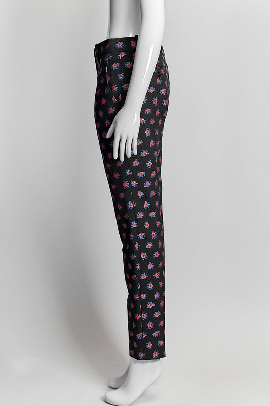 Gucci Black Floral Patterned Pants IT 40