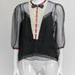 Gucci Black Semi Sheer Lace Blouse IT 42