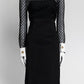 Gucci Black Monogram Lace Dress with Cuff Detail  M