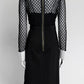 Gucci Black Monogram Lace Dress with Cuff Detail  M