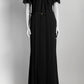 Gucci Black Silk Ruffled Gown with Belt 44
