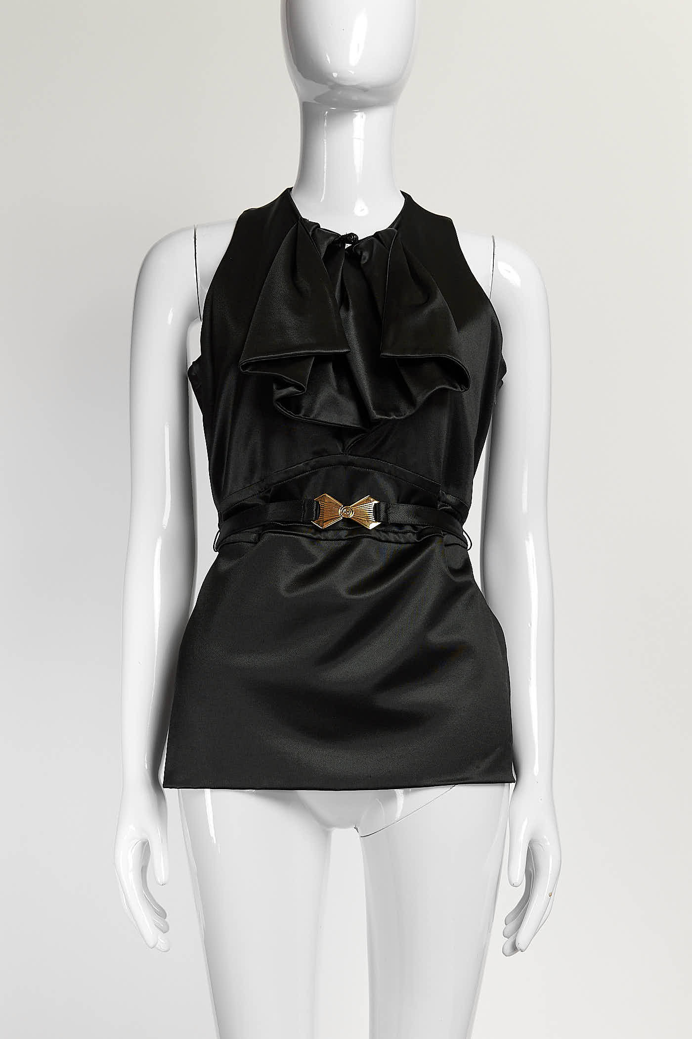 Gucci Black Sleeveless Top with Bow L