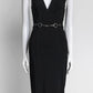 Gucci Black V-Neck Sleeveless Dress with Belt S