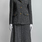 Gucci Black/White Logo Blazer/Skirt Set 40