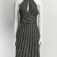 Gucci Black/White Silk Patterned Cocktail Dress 38