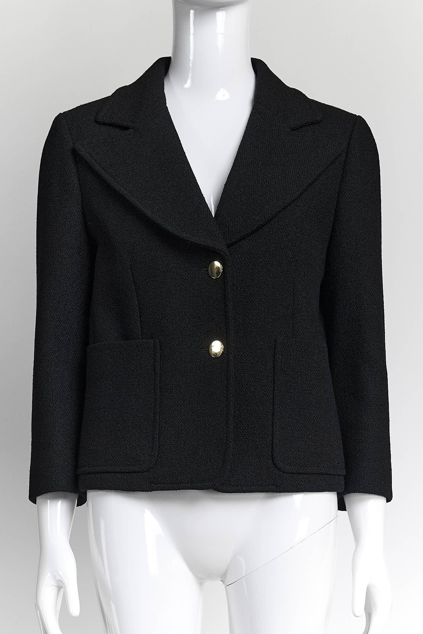 Gucci Black Wool Blazer with Gold Buttons 40