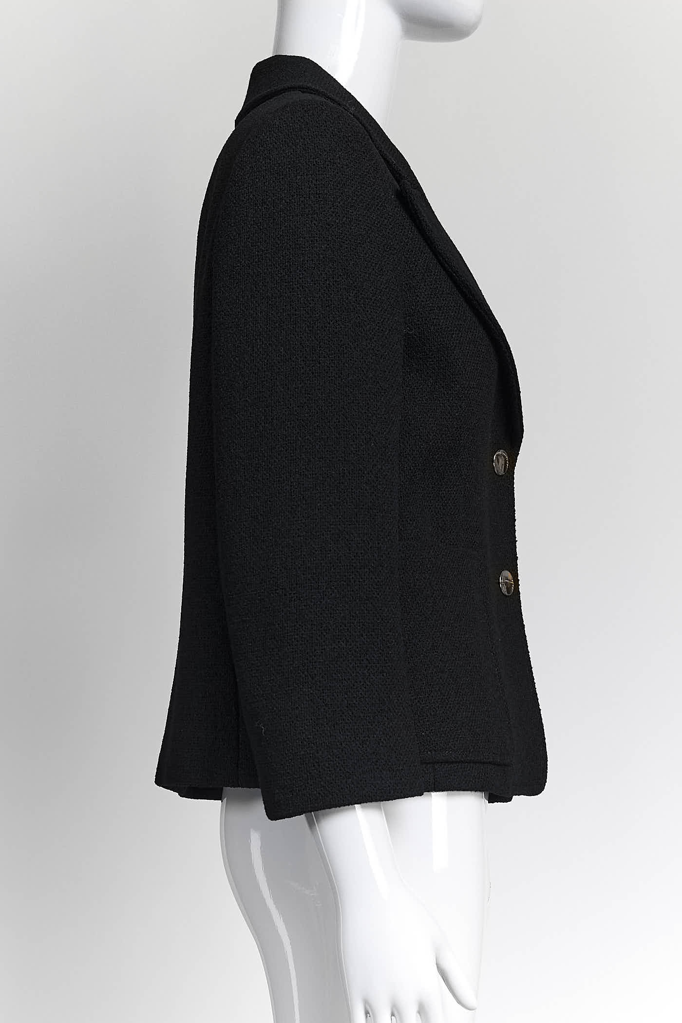 Gucci Black Wool Blazer with Gold Buttons 40