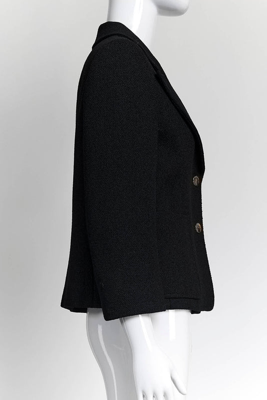Gucci Black Wool Blazer with Gold Buttons 40