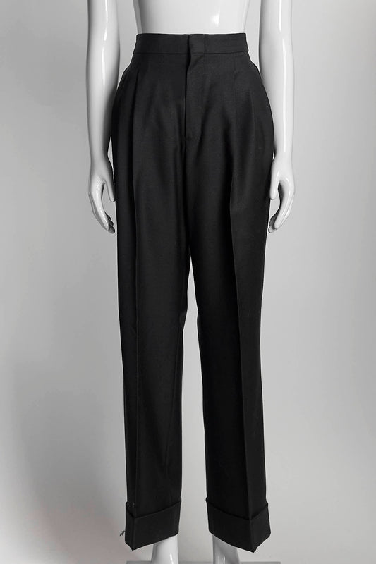 Gucci Black Wool Cropped Blazer/Trouser Suit 42