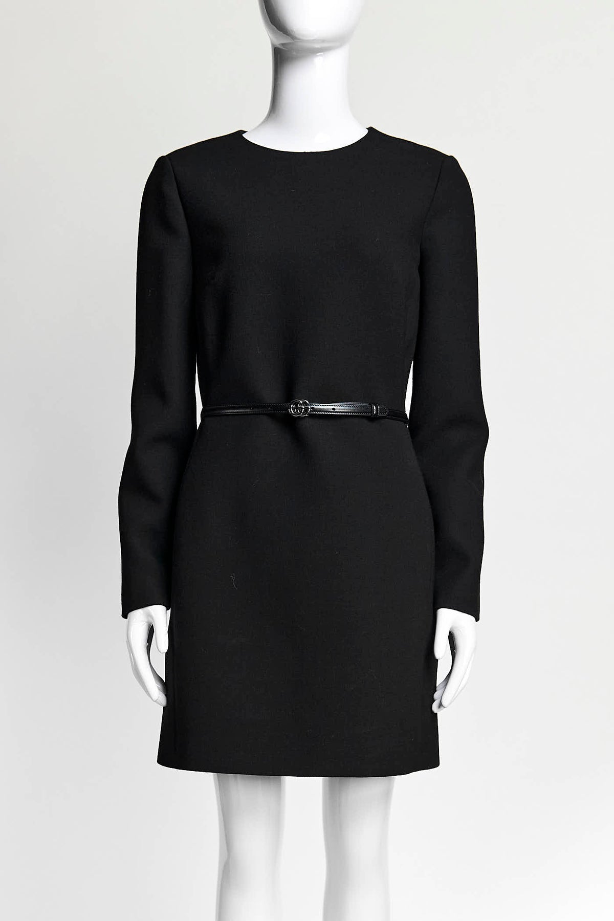 Gucci Black Wool Dress with GG Belt 40