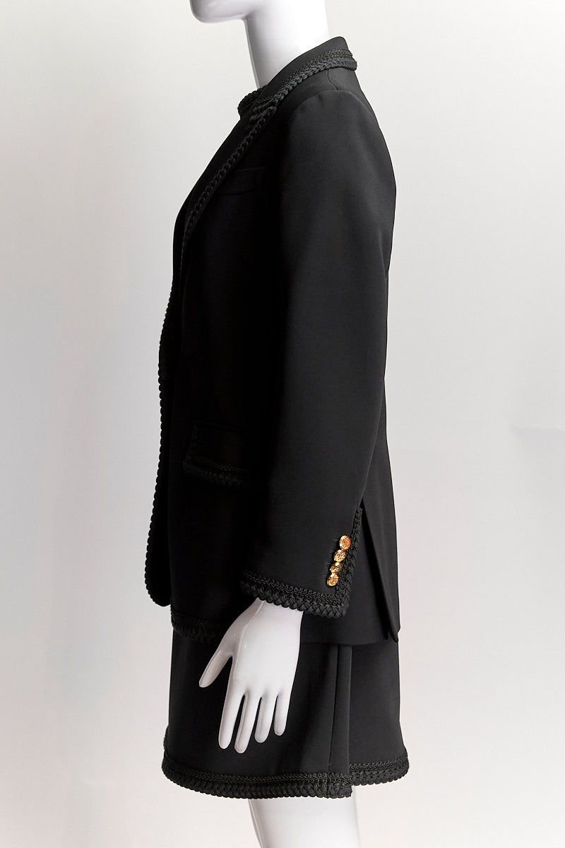 Gucci Black with Braided Trim Blazer/ Dress IT 40