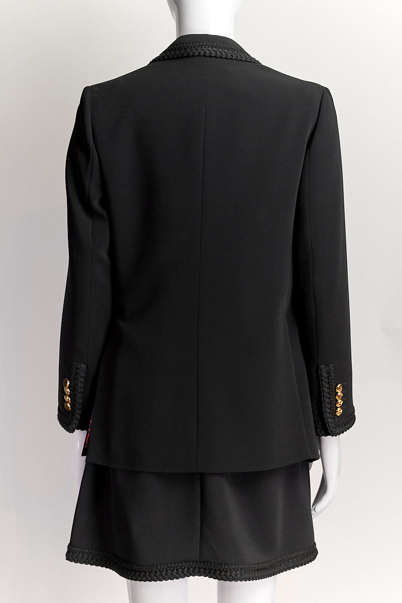 Gucci Black with Braided Trim Blazer/ Dress IT 40