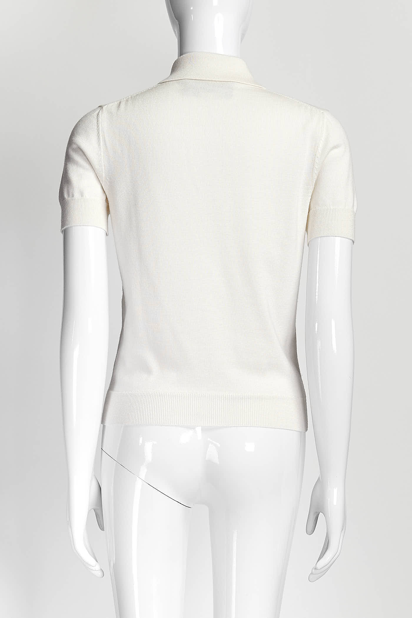 Gucci Cream Kint ShortSleeve Top S