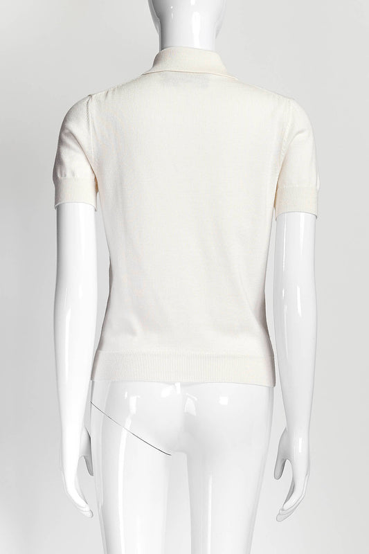 Gucci Cream Kint ShortSleeve Top S