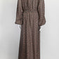 Gucci Crossing Chain Print Silk Dress in Brown IT 42