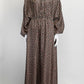 Gucci Crossing Chain Print Silk Dress in Brown IT 42