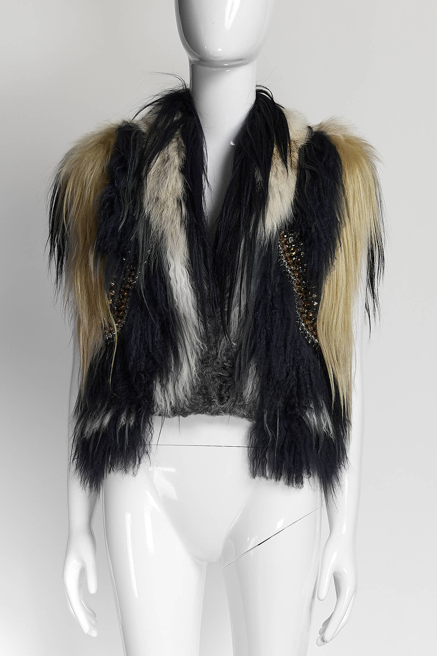 Gucci Fur Vest with Stud Detail 42