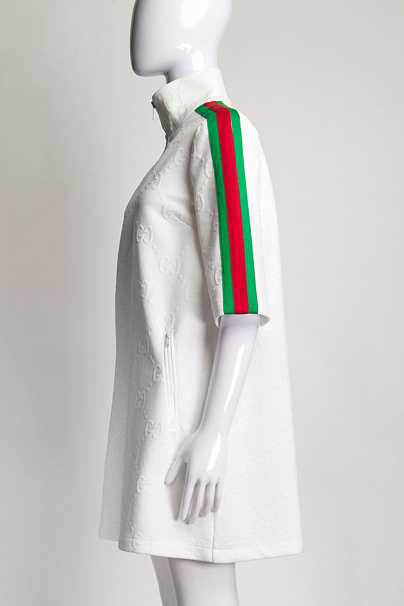 Gucci GG Jersey Jacquard Dress in White XS