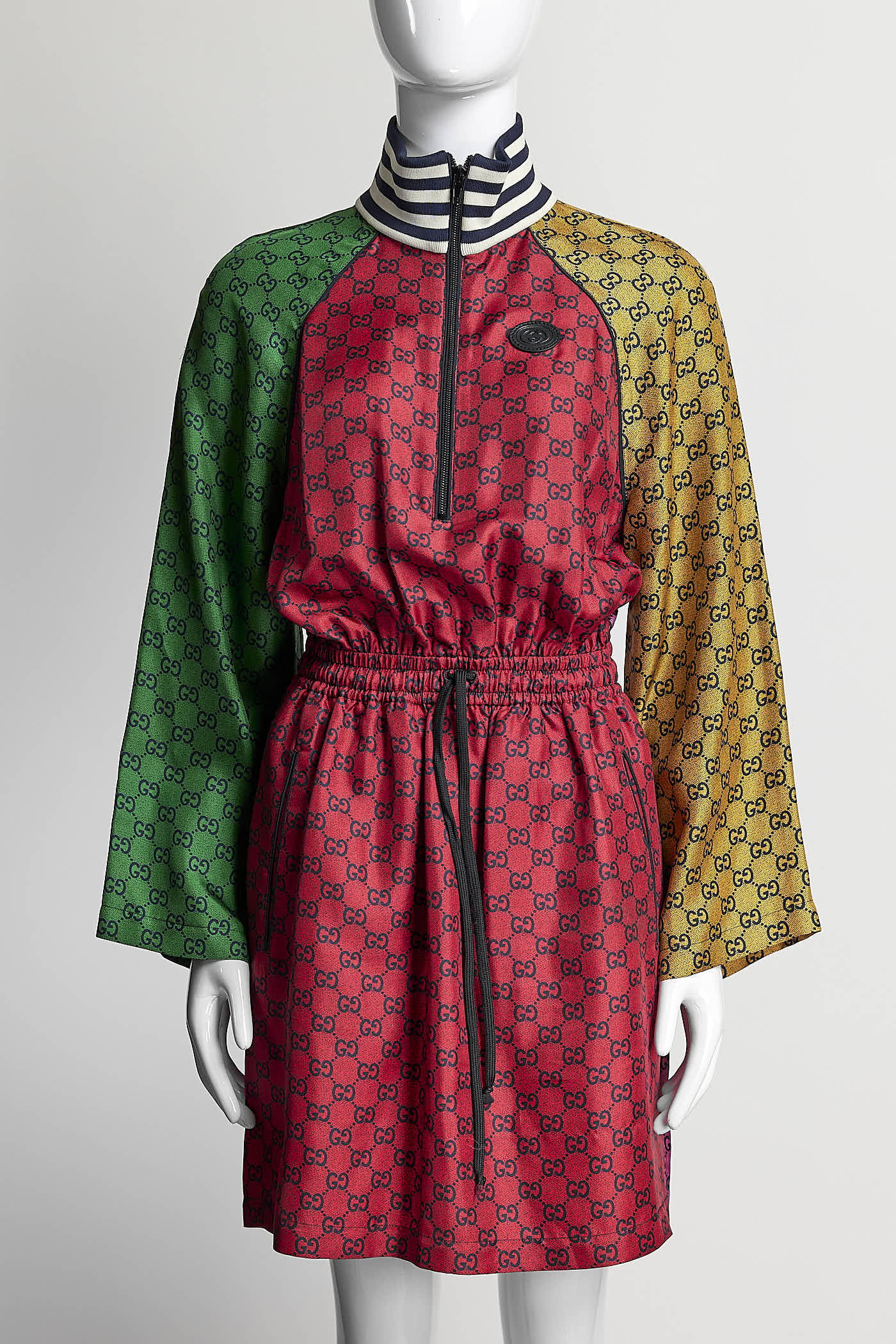 Gucci GG Mini Silk Muliticolor Monogram Dress S