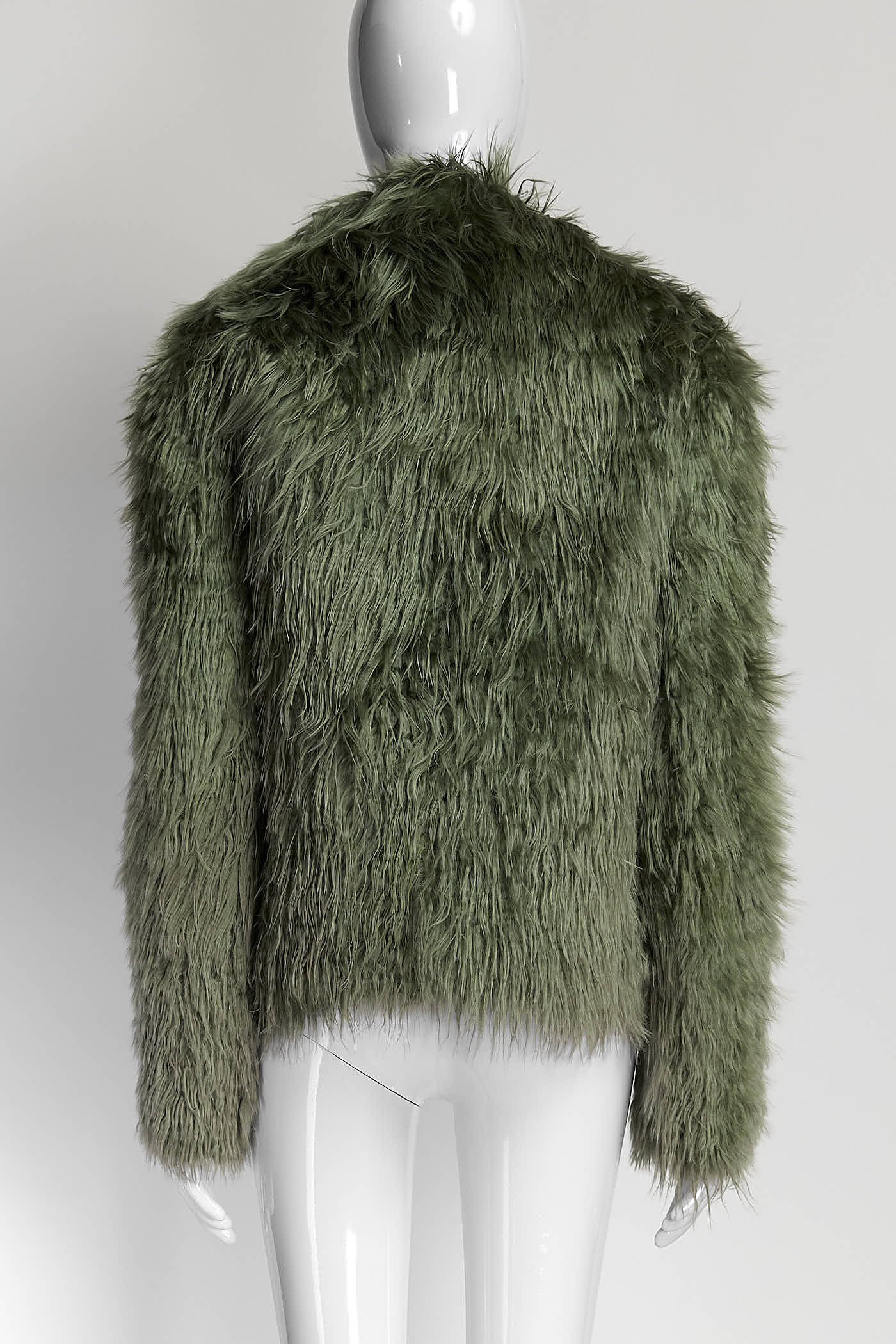 Gucci Green Alpaca Fur Jacket 38