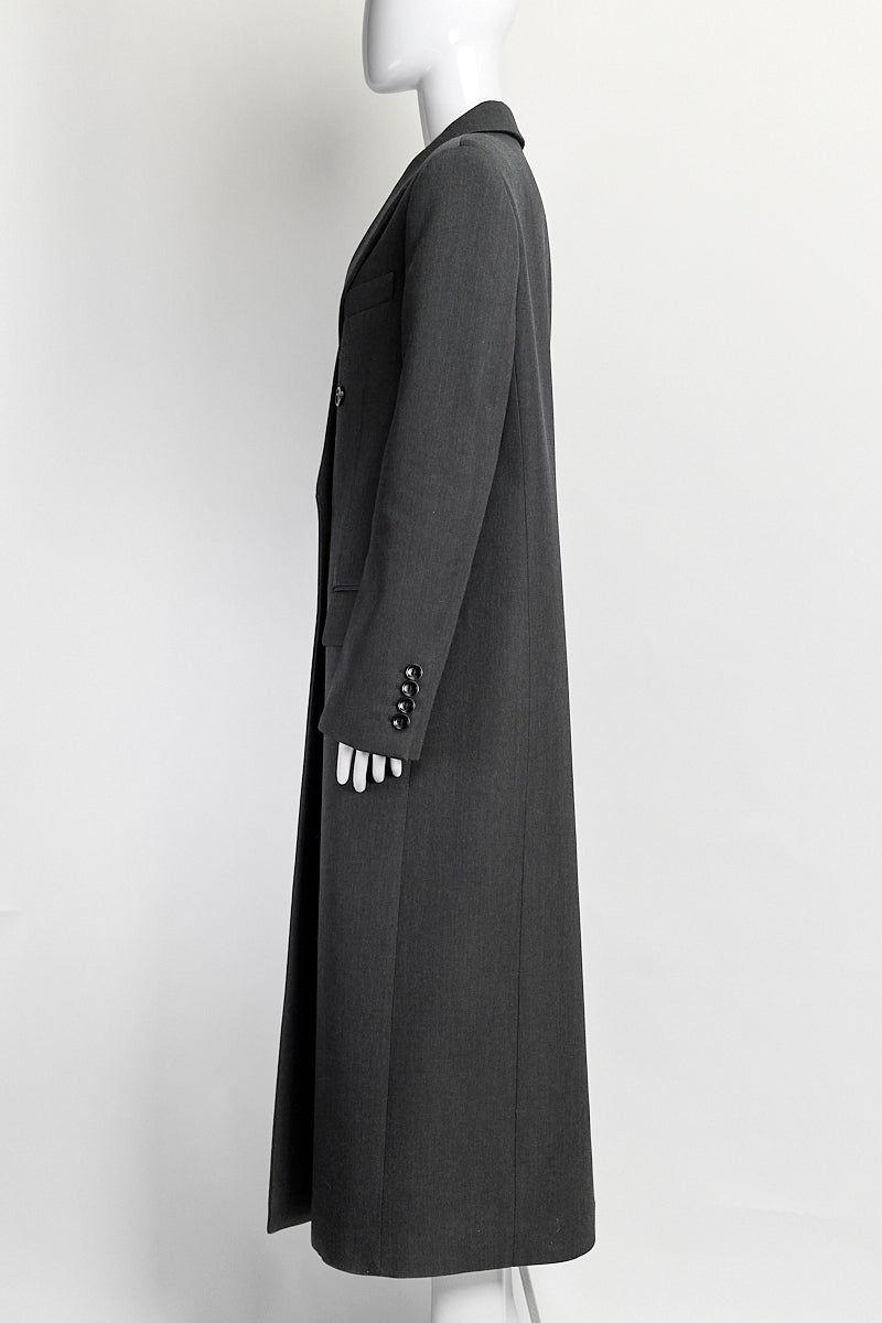 Gucci Grey Double-Breasted Long Wool Coat IT 44