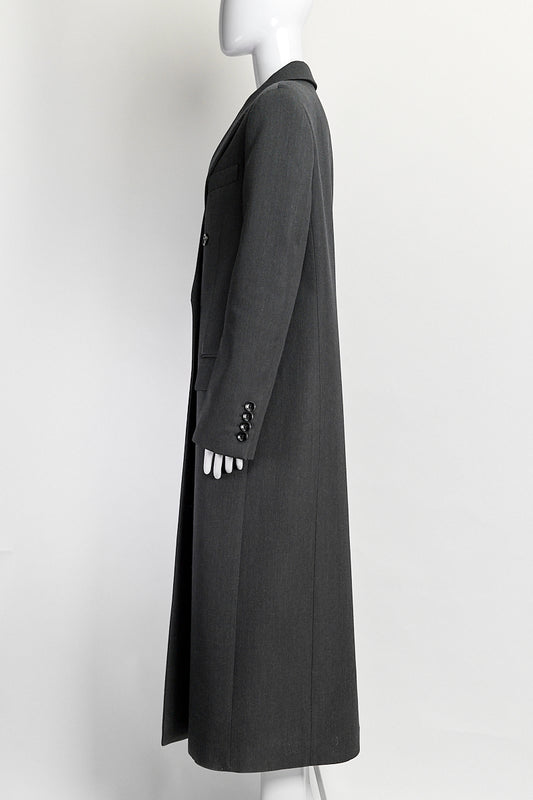 Gucci Grey Double-Breasted Long Wool Coat IT 44