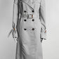 Gucci Grey Trench Coat with Bamboo Buckles on Sleeves 44
