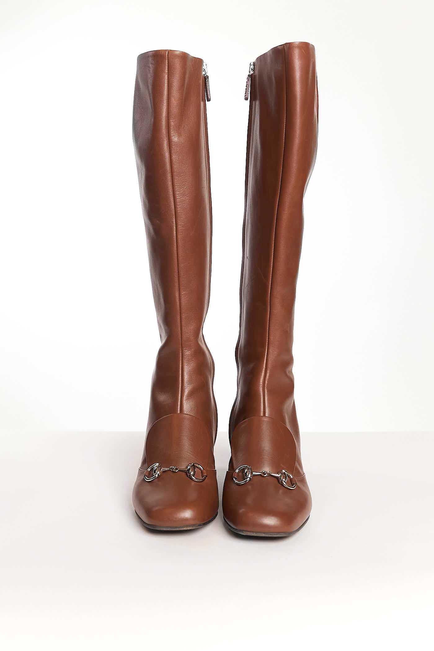 Gucci Horsebit Accent Leather Riding Boot 36.5