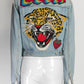 Gucci Leopard Embroidered Denim Jacket 40
