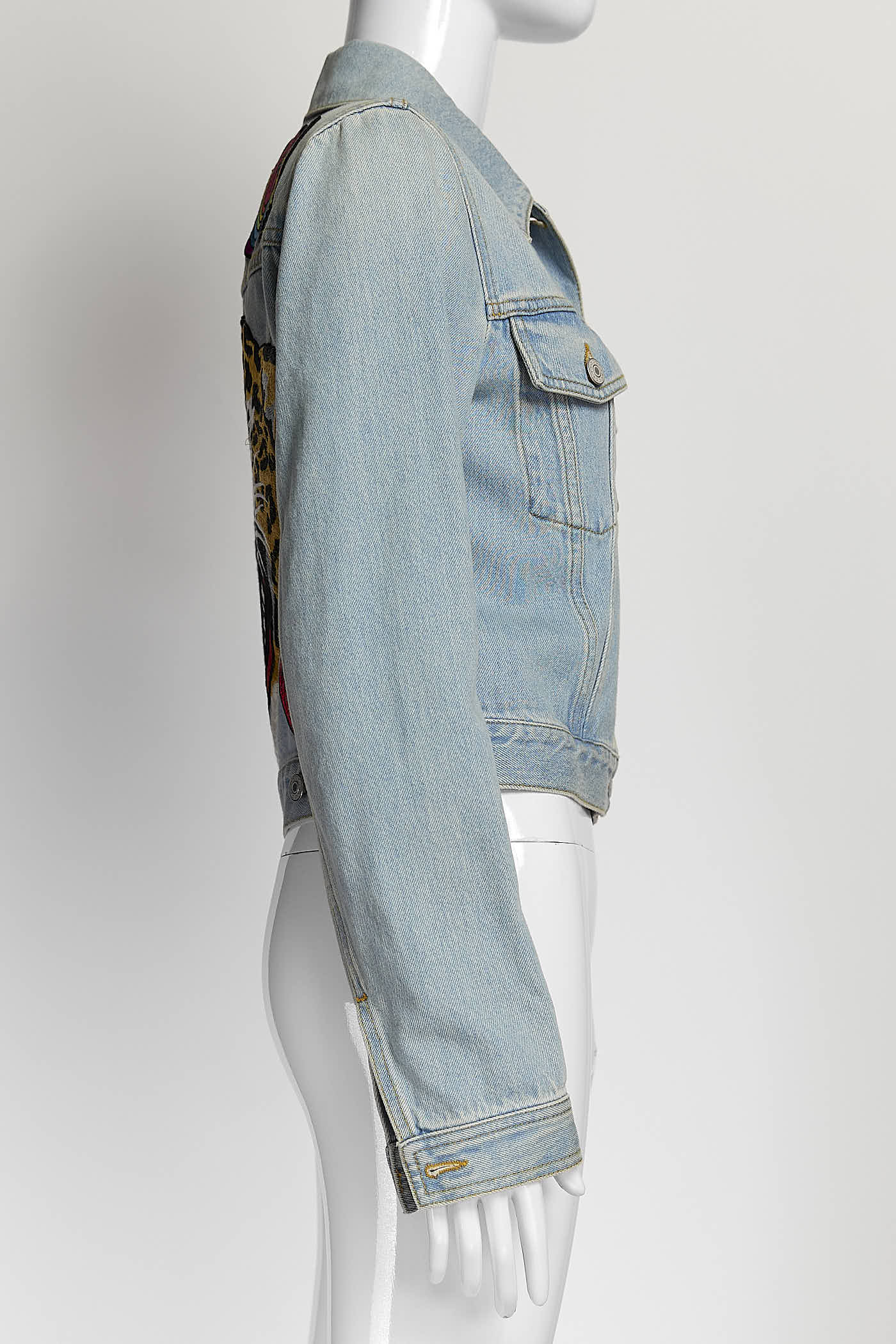 Gucci Leopard Embroidered Denim Jacket 40