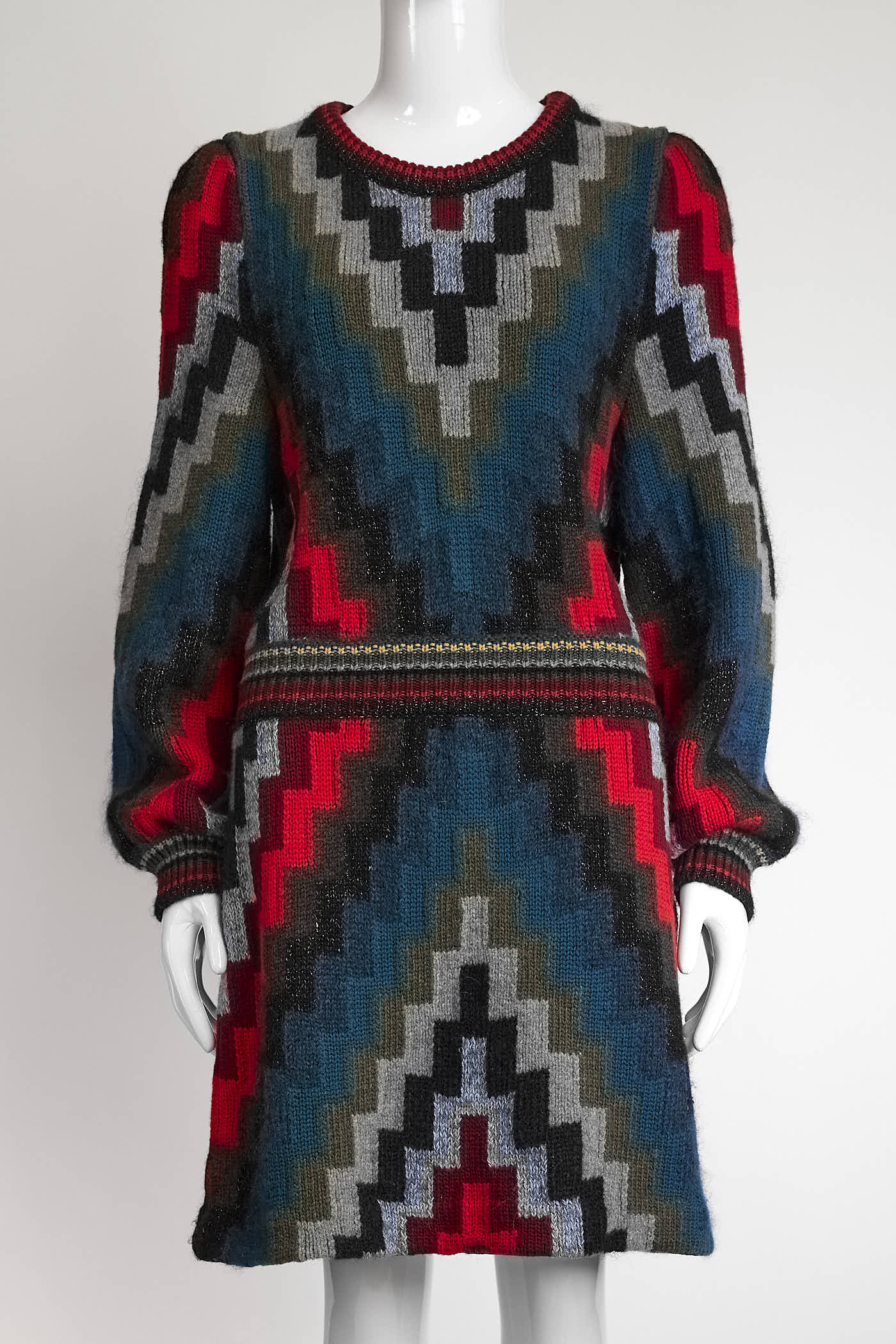 Gucci Multicolor Wool Sweater Dress M