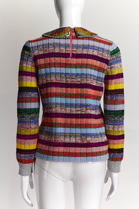 Gucci Multicolour Striped Sweater with Rainbow Sequins M